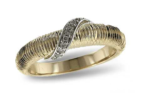 Allison Kaufman Diamond Ring in 14K Yellow & White Gold, 0.06 ctw