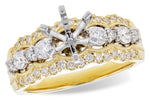 Allison Kaufman Diamond Engagement Ring Semi-Mount in 14K Yellow & White Gold, 0.60 ctw (L7828)