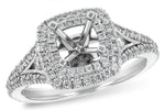 Allison Kaufman Diamond Engagement Ring Semi-Mount in 14K White Gold, 0.51 ctw