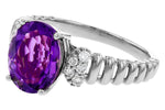 Allison Kaufman Amethyst & Diamond Ring in 14K White Gold, 2.26 ctw, alternate view