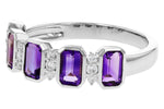 Allison Kaufman Amethyst & Diamond Ring in 14K White Gold, 1.30 ctw, alternate view