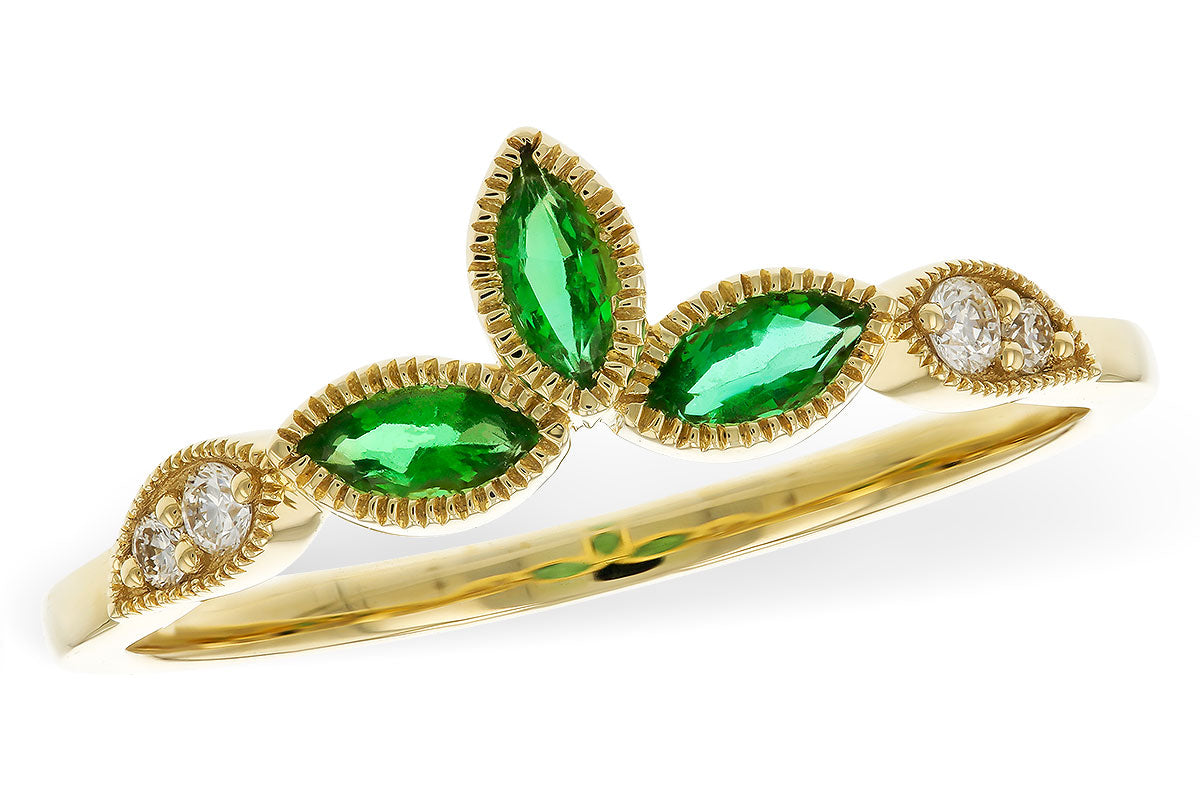 Allison Kaufman Emerald & Diamond Band Enhancer in 14K Yellow Gold, 0.28 ctw