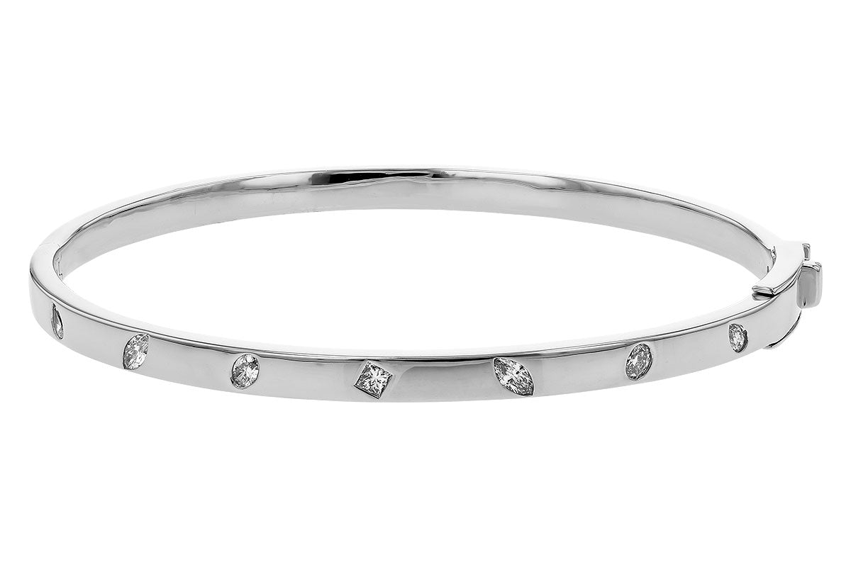 Allison Kaufman Diamond Bangle Bracelet in 14K White Gold, 0.35 ctw, alternate view