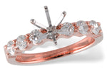 Allison Kaufman Diamond Engagement Ring Semi-Mount in 14K Rose Gold, 0.65 ctw