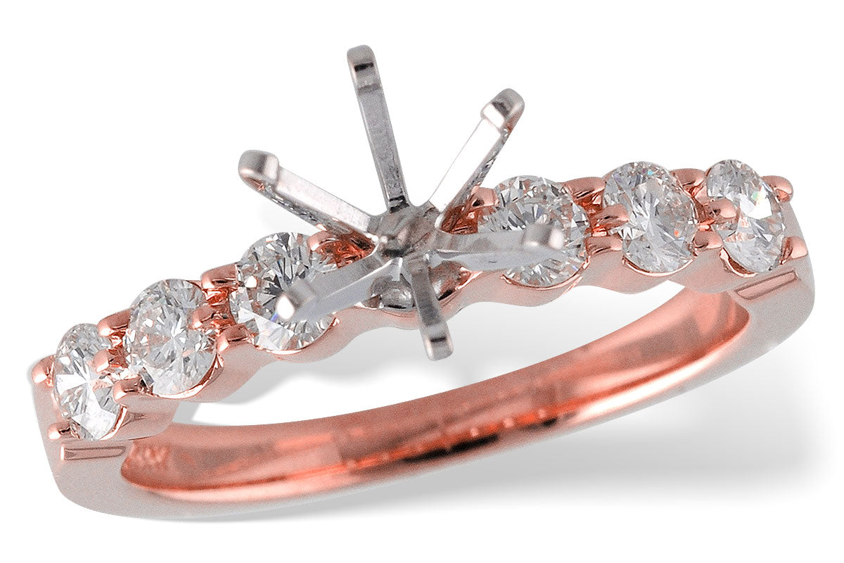 Allison Kaufman Diamond Engagement Ring Semi-Mount in 14K Rose Gold, 0.65 ctw