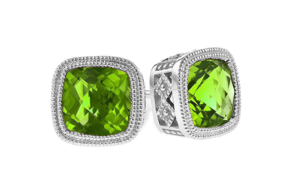 Allison Kaufman Peridot Earrings in 14K White Gold, 1.90 ctw