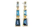 Allison Kaufman Blue Topaz & Diamond Earrings in 14K Yellow Gold, 2.62 ctw
