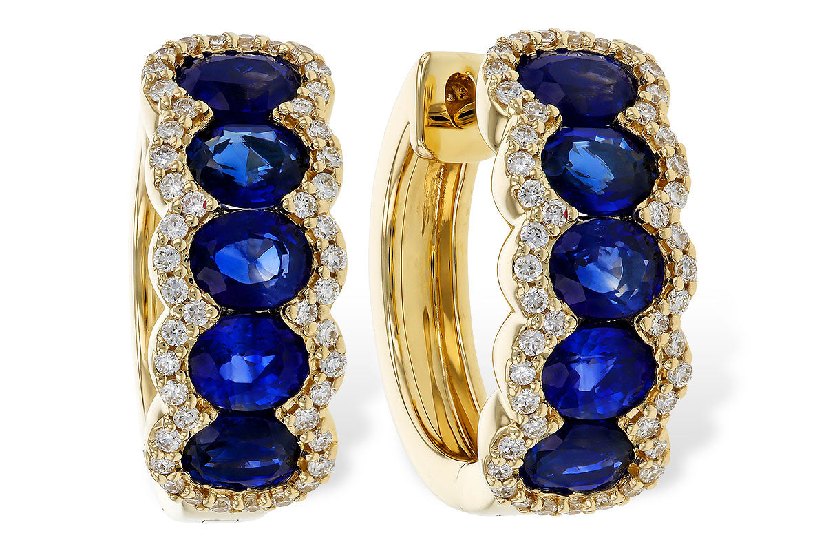 Allison Kaufman Sapphire & Diamond Earrings in 14K Yellow Gold, 2.57 ctw
