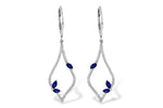 Allison Kaufman Sapphire & Diamond Earrings in 14K White Gold, 0.95 ctw