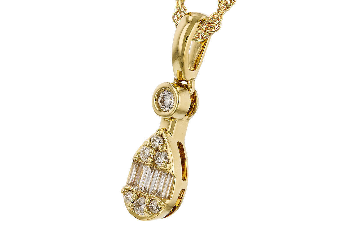 Allison Kaufman Baguette Diamond Necklace in 14K Yellow Gold, 0.14 ctw, alternate view
