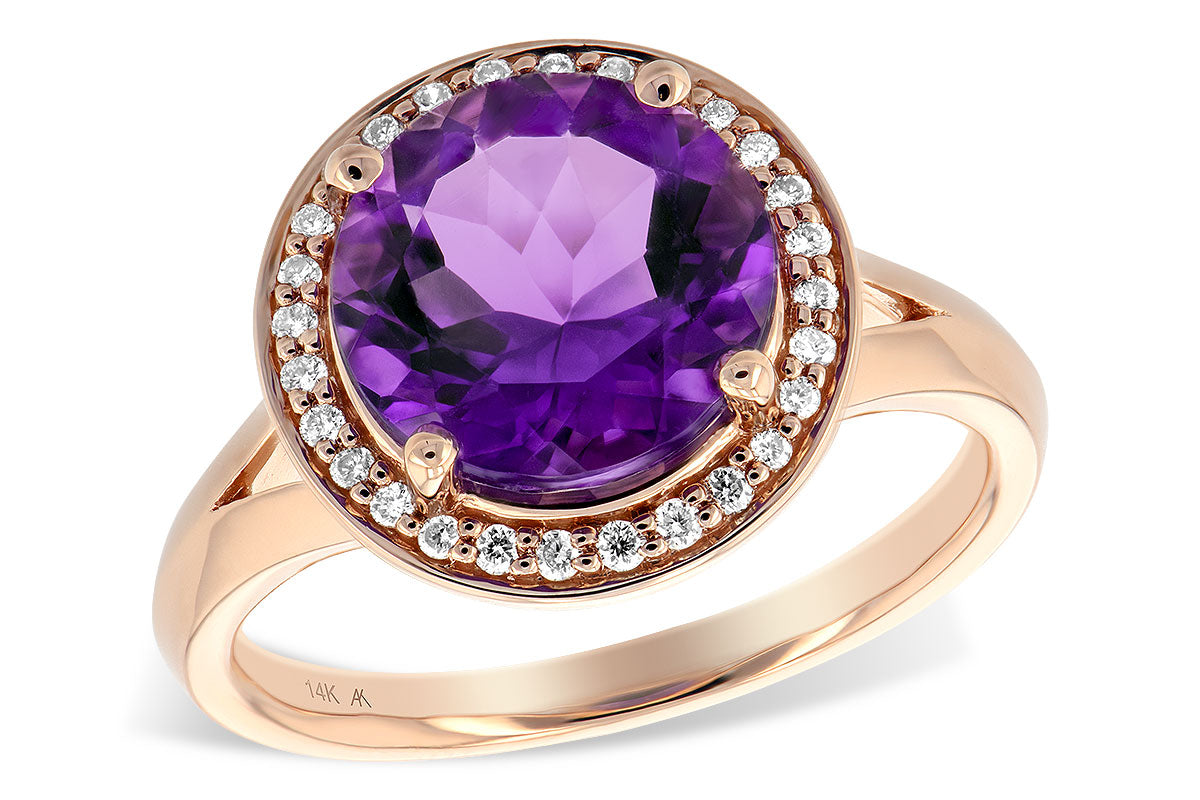 Allison Kaufman Amethyst & Diamond Ring in 14K Rose Gold, 3.77 ctw