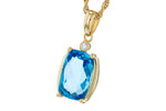 Allison Kaufman Blue Topaz & Diamond Necklace in 14K Yellow Gold, 2.90 ctw, alternate view