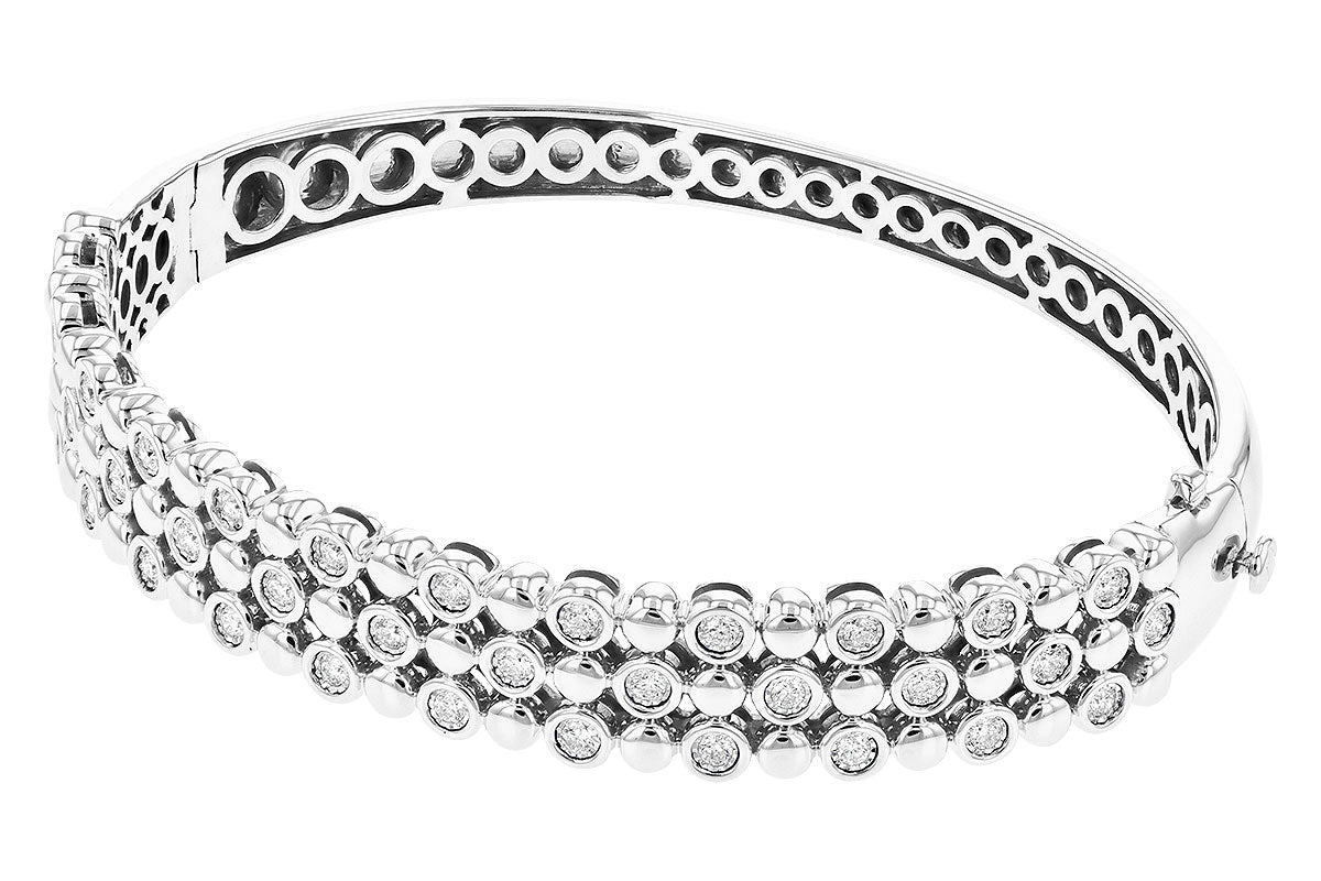 Allison Kaufman Diamond Bangle Bracelet in 14K White Gold, 0.75 ctw (B1302), alternate view
