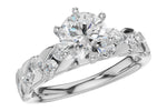 Allison Kaufman Diamond Engagement Ring Semi-Mount in 14K White Gold, 0.56 ctw