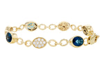 Allison Kaufman London Blue Topaz & Diamond Bracelet in 14K Yellow Gold, 6.00 ctw, alternate view