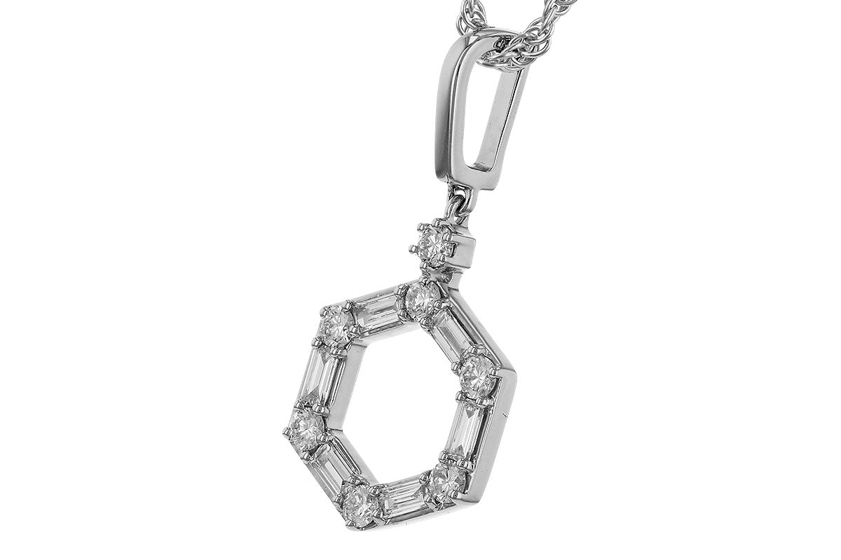 Allison Kaufman Baguette Diamond Necklace in 14K White Gold, 0.35 ctw, alternate view