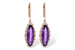 Allison Kaufman Amethyst & Diamond Earrings in 14K Rose Gold, 4.90 ctw