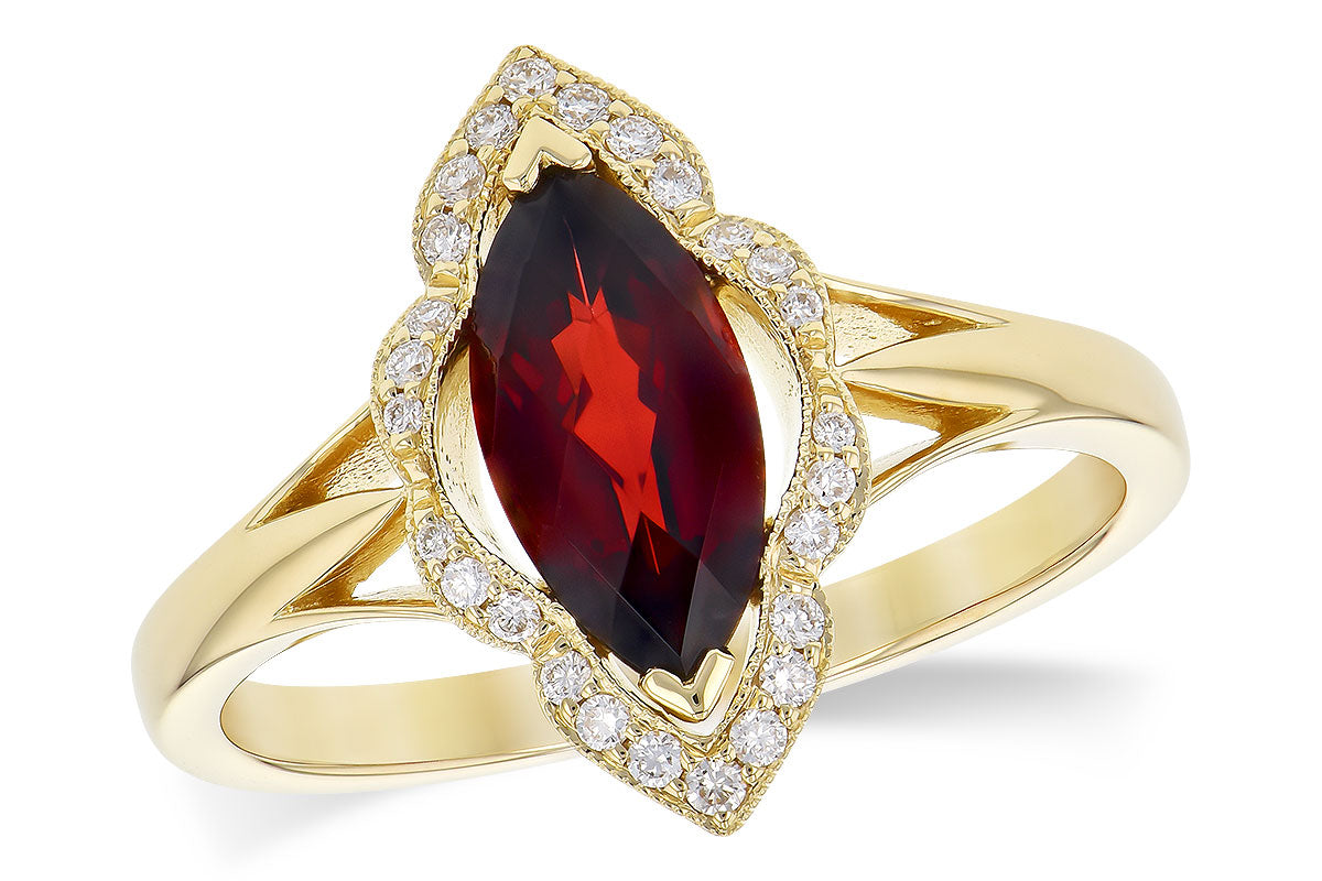 Allison Kaufman Garnet & Diamond Ring in 14K Yellow Gold, 1.36 ctw
