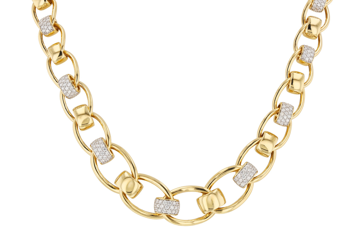 Allison Kaufman Diamond Necklace in 14K Yellow & White Gold, 2.00 ctw