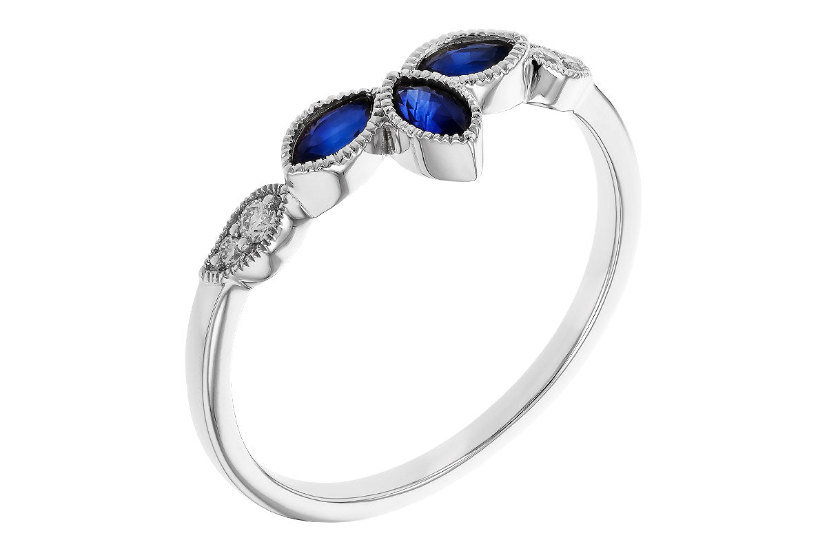 Allison Kaufman Sapphire & Diamond Band Enhancer in 14K White Gold, 0.38 ctw, alternate view