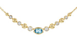 Allison Kaufman Blue Topaz & Diamond Necklace in 14K Yellow Gold, 0.95 ctw (N8797)