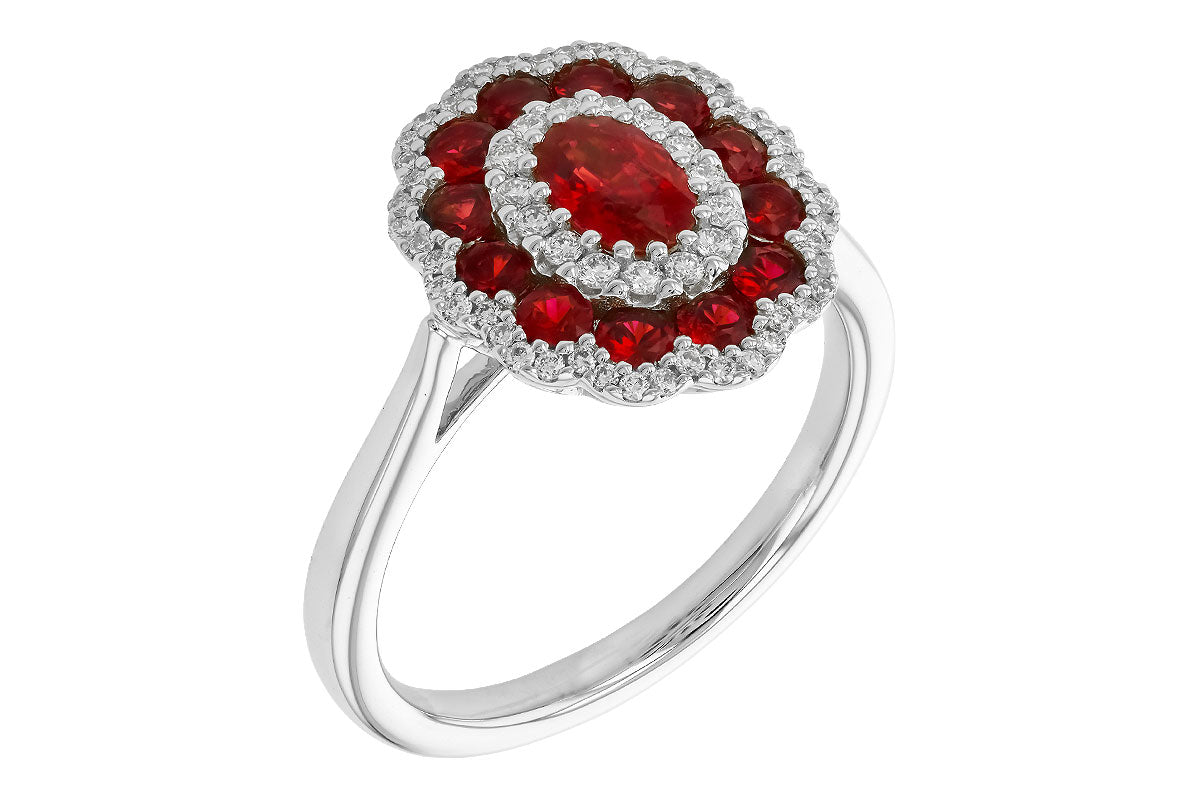 Allison Kaufman Ruby & Diamond Ring in 14K White Gold, 1.52 ctw, alternate view