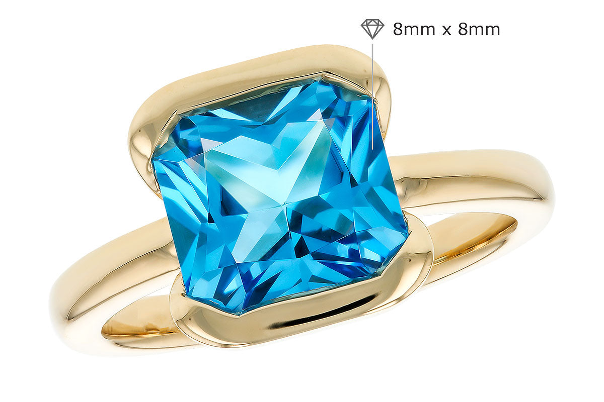 Allison Kaufman Blue Topaz Ring in 14K Yellow Gold, 3.50 ctw, alternate view