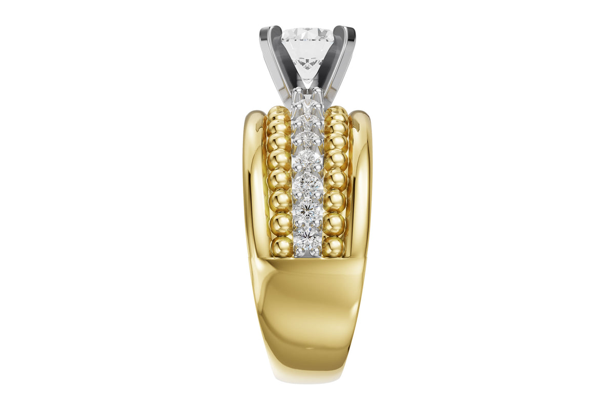 Allison Kaufman Diamond Engagement Ring Semi-Mount in 14K Yellow & White Gold, 0.33 ctw, alternate view