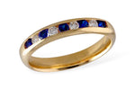 Allison Kaufman Sapphire & Diamond Wedding Band in 14K Yellow Gold, 0.38 ctw