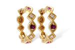 Allison Kaufman Ruby & Diamond Earrings in 14K Yellow Gold, 0.25 ctw