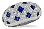 Allison Kaufman Sapphire & Diamond Wedding Band in 14K White Gold, 1.89 ctw