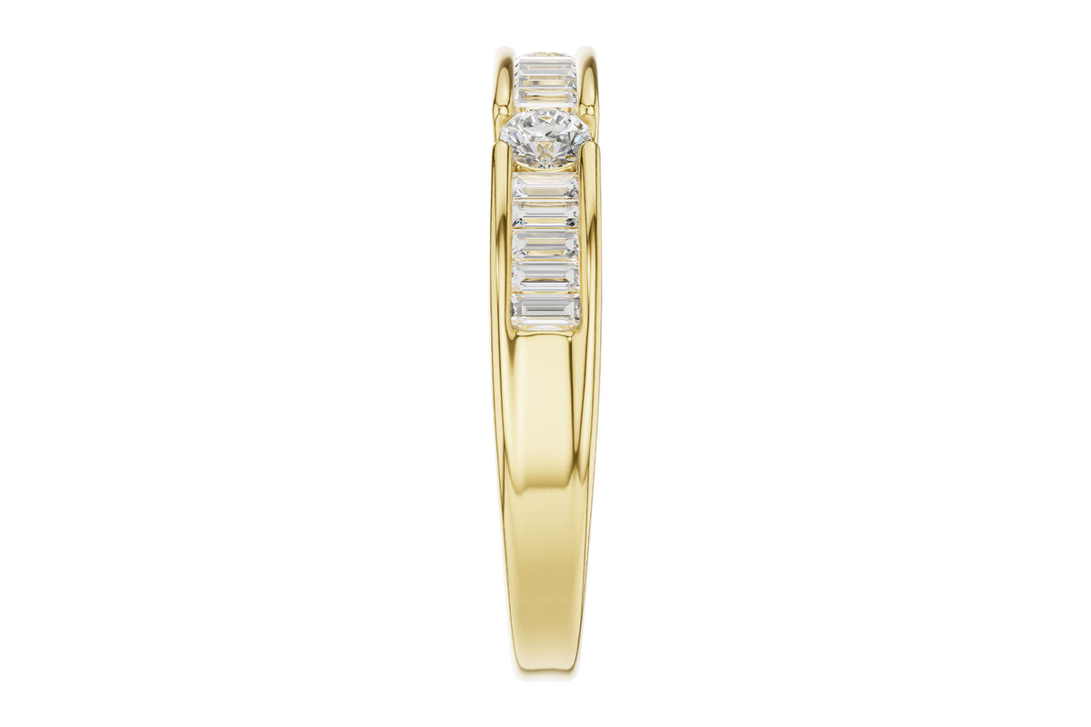 Allison Kaufman Baguette Diamond Wedding Band in 14K Yellow Gold, 0.50 ctw, alternate view