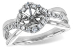 Allison Kaufman Diamond Engagement Ring Semi-Mount in 14K White Gold, 0.24 ctw (L7415)