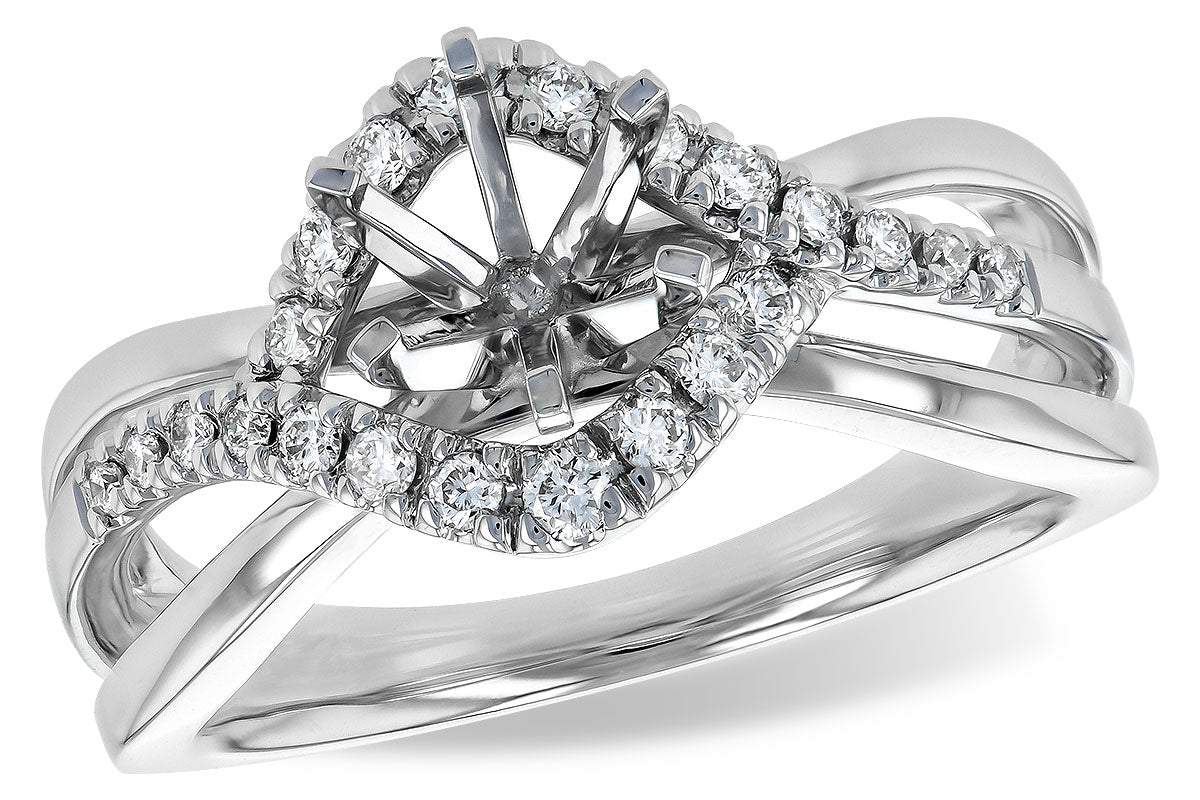 Allison Kaufman Diamond Engagement Ring Semi-Mount in 14K White Gold, 0.24 ctw (L7415)