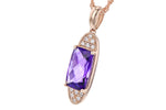Allison Kaufman Amethyst & Diamond Necklace in 14K Rose Gold, 1.70 ctw (N8350), alternate view