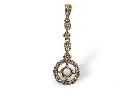 Allison Kaufman Diamond Pendant Semi-Mount in 14K Yellow Gold, 0.27 ctw
