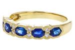 Allison Kaufman Sapphire & Diamond Wedding Band in 14K Yellow Gold, 1.04 ctw, alternate view