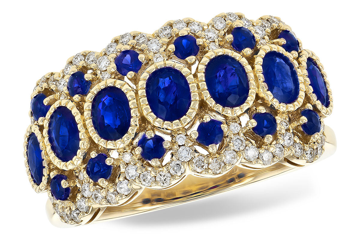 Allison Kaufman Sapphire & Diamond Wedding Band in 14K Yellow Gold, 2.15 ctw