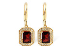 Allison Kaufman Garnet & Diamond Earrings in 14K Yellow Gold, 2.40 ctw