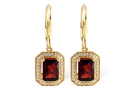Allison Kaufman Garnet & Diamond Earrings in 14K Yellow Gold, 2.40 ctw