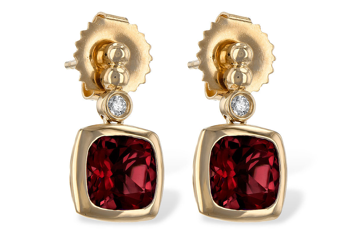 Allison Kaufman Garnet & Diamond Earrings in 14K Yellow Gold, 1.72 ctw
