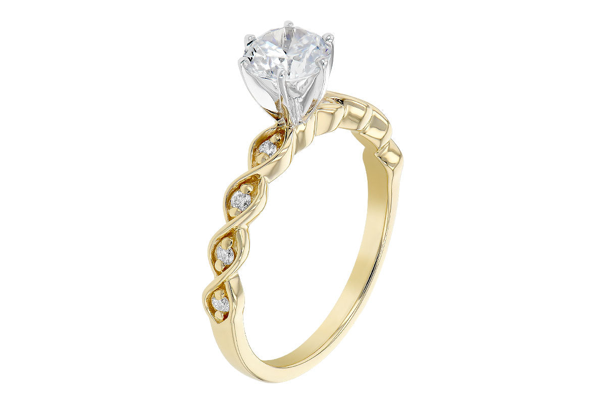 Allison Kaufman Diamond Engagement Ring Semi-Mount in 14K Yellow Gold, 0.11 ctw (L7742), alternate view