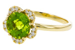 Allison Kaufman Peridot & Diamond Ring in 14K Yellow Gold, 2.28 ctw, alternate view