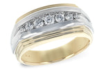 Allison Kaufman Diamond Men's Wedding Band in 14K Yellow & White Gold, 0.50 ctw
