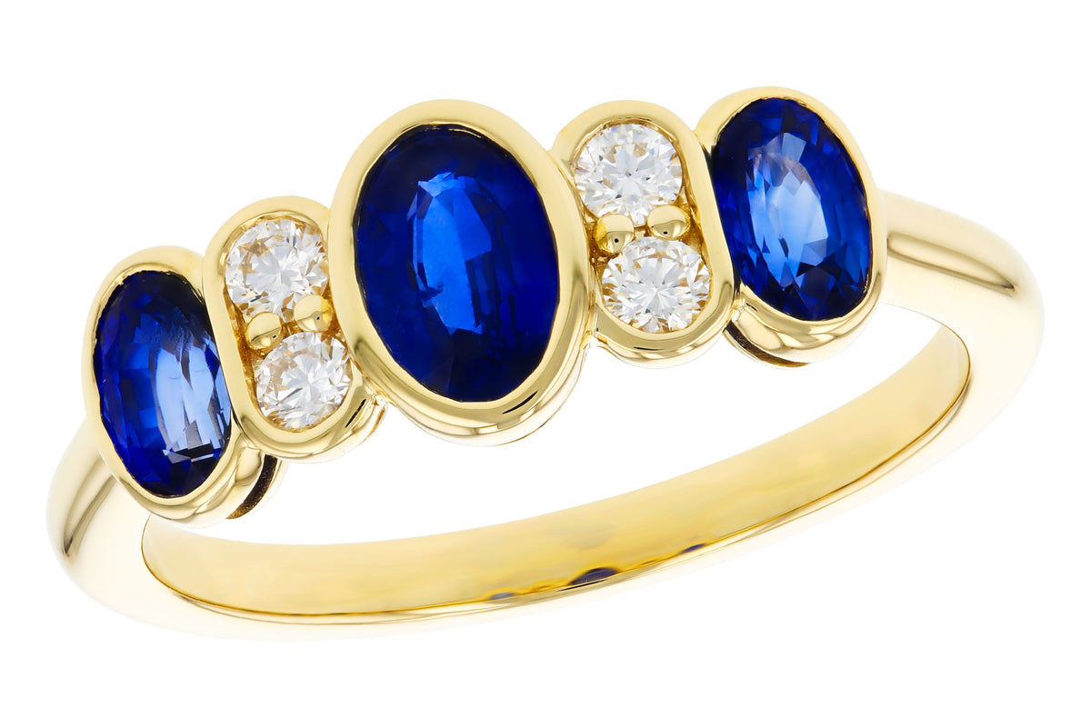 Allison Kaufman Sapphire & Diamond Ring in 14K Yellow Gold, 1.33 ctw