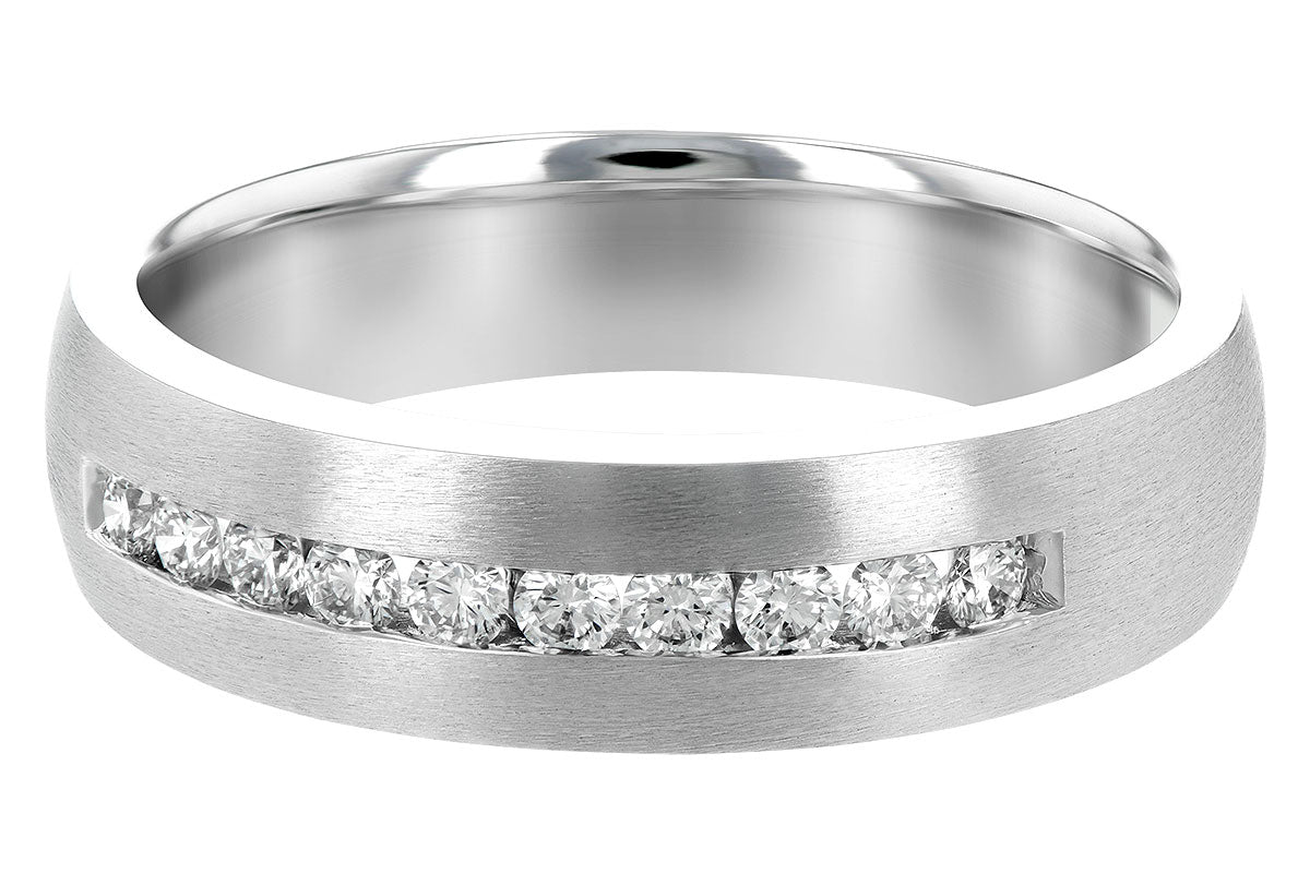 Allison Kaufman Diamond Men's Wedding Band in 14K White Gold, 0.33 ctw, alternate view