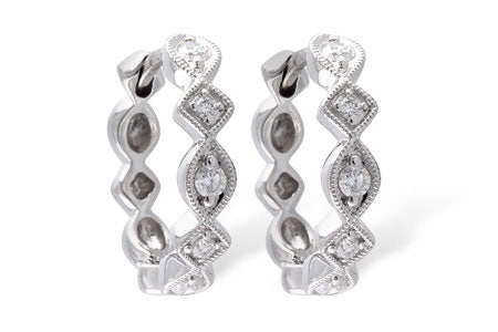 Allison Kaufman Diamond Earrings in 14K White Gold, 0.22 ctw