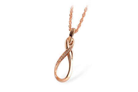 Allison Kaufman Diamond Necklace in 14K Rose Gold, 0.03 ctw (N7435)