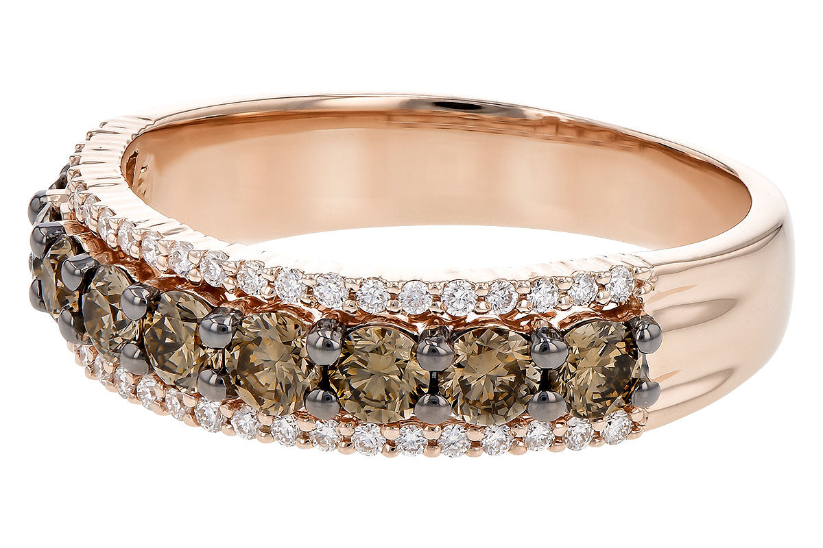 Allison Kaufman Brown Diamond Wedding Band in 14K Rose Gold, 1.00 ctw, alternate view