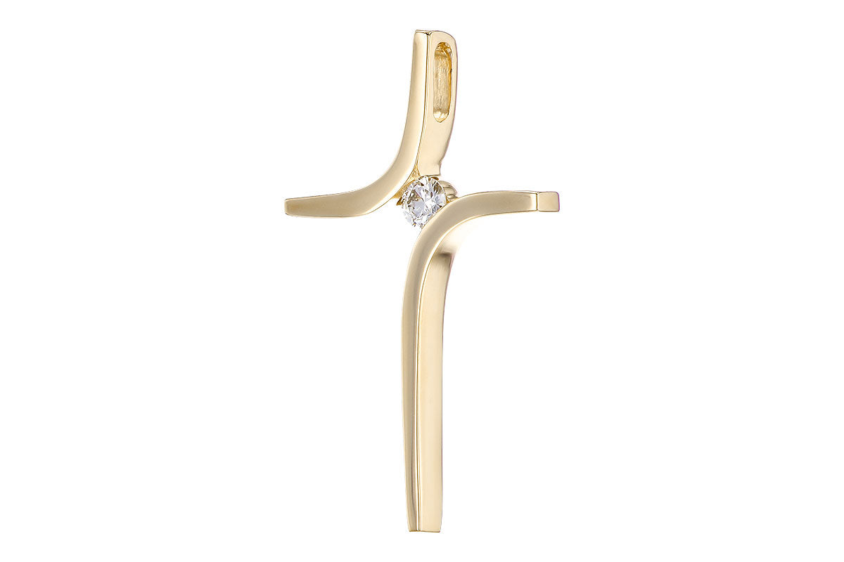 Allison Kaufman Diamond Pendant in 14K Yellow Gold, 0.03 ctw (P6257), alternate view